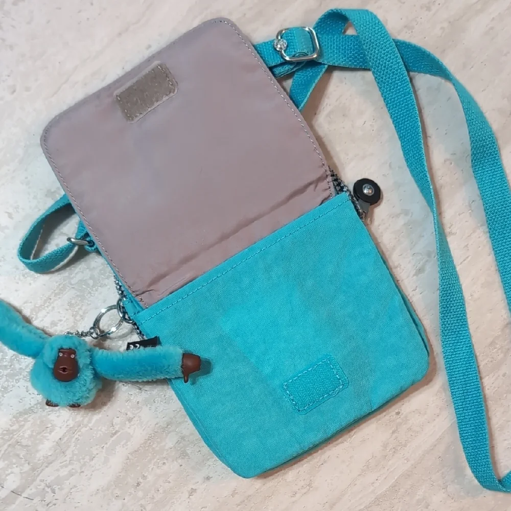 Kipling Blue Crossbody Bag with Adjustable Strap and Signature Charm - Picture 4 of 4